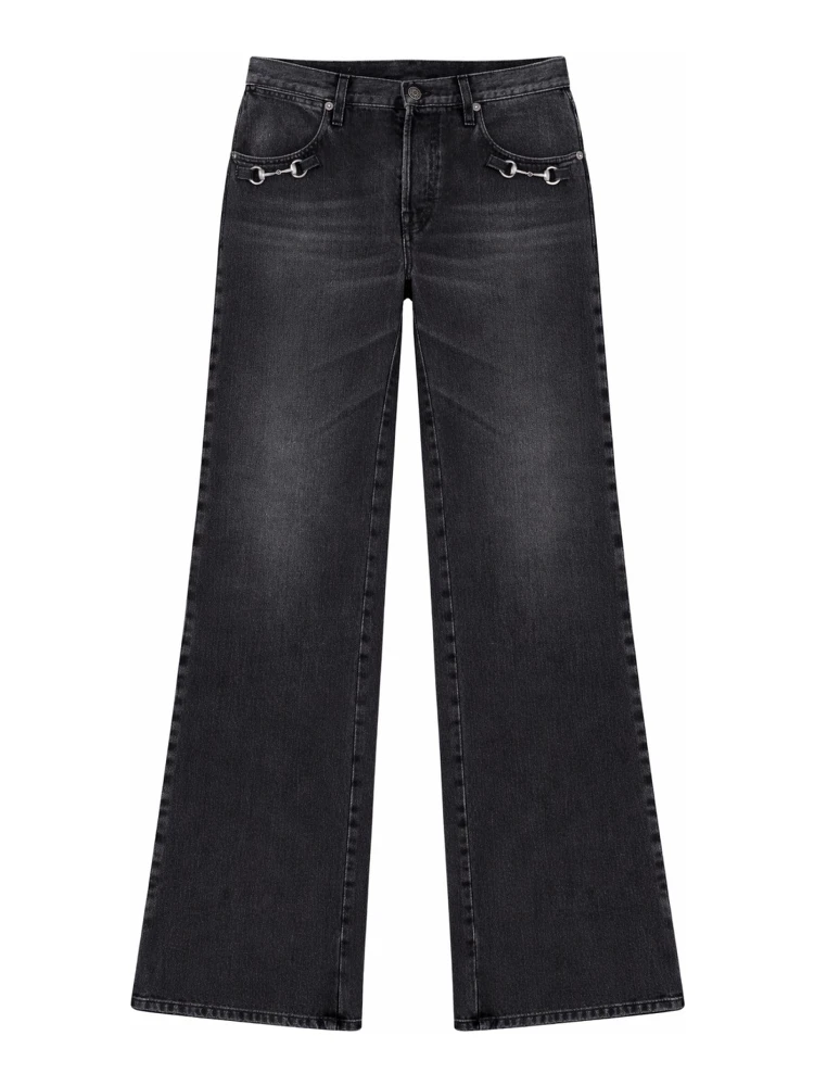 DENIM JEANS WITH HORSEBIT DETAIL