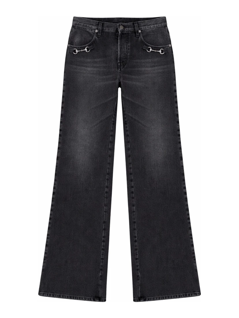 DENIM JEANS WITH HORSEBIT DETAIL