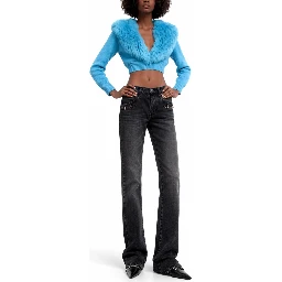 DENIM JEANS WITH HORSEBIT DETAIL