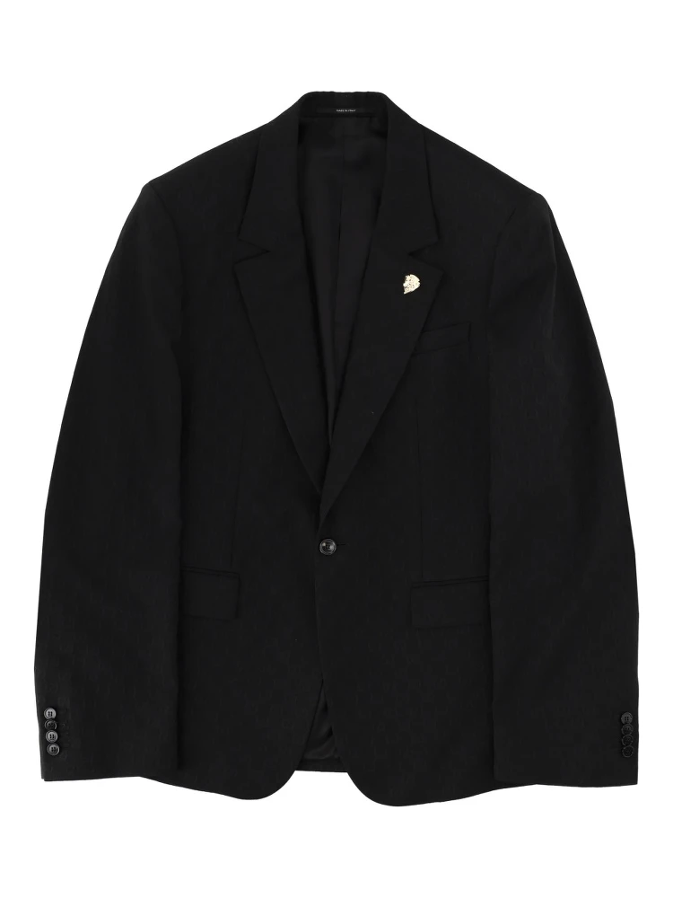 SINGLE-BREASTED JACKET WITH "GG" WEAVE