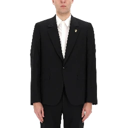 SINGLE-BREASTED JACKET WITH "GG" WEAVE