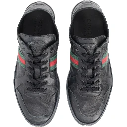 "STRETCH" LEATHER EFFECT SNEAKER