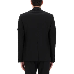 SINGLE-BREASTED JACKET WITH "GG" WEAVE