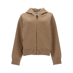 FELPA "ALMA" CON ZIP E CAPPUCCIO