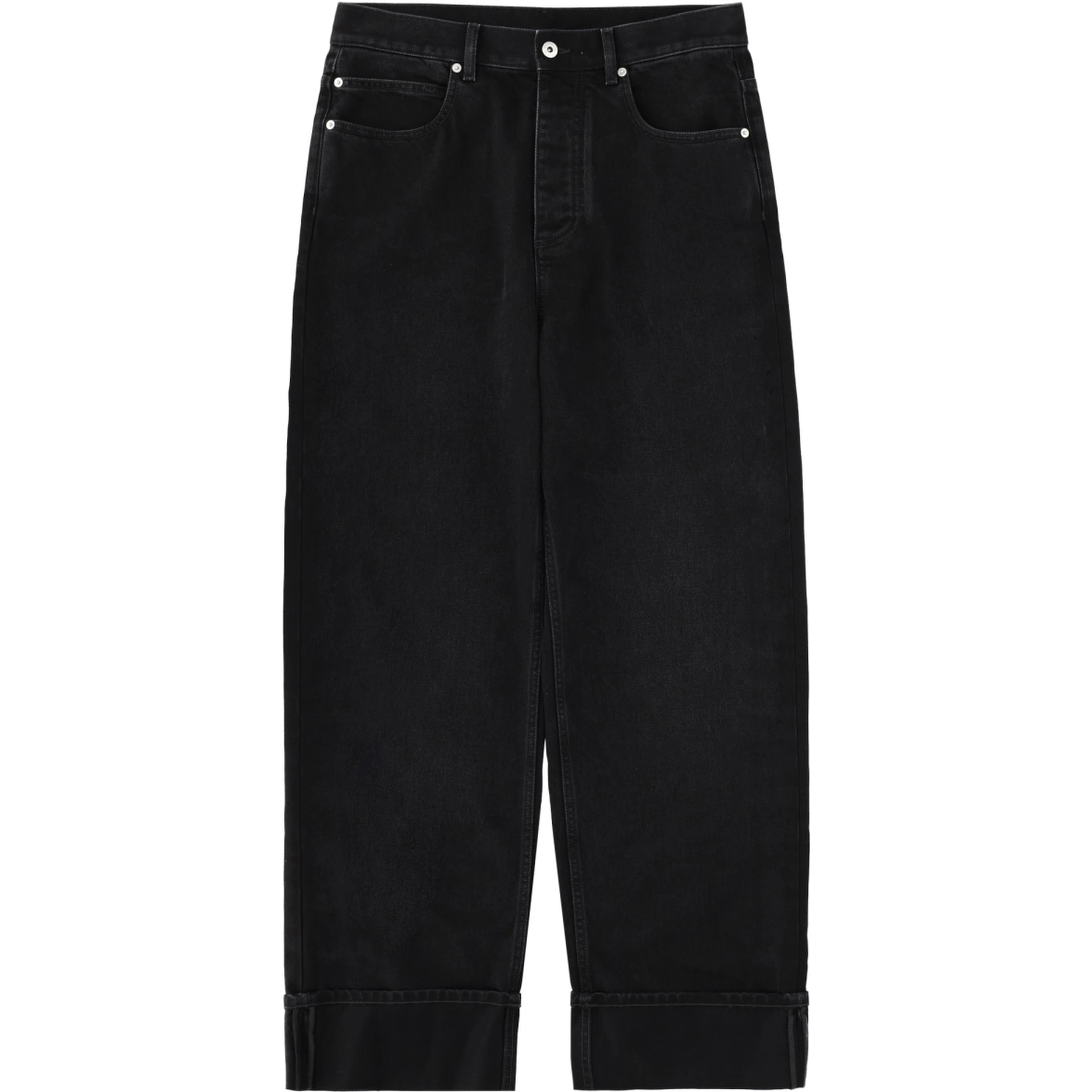JEANS WITH FOLDED HEM