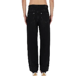 JEANS WITH FOLDED HEM
