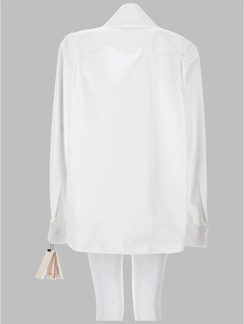 CAMICIA CON COLLO LAVALLIÈRE IN POPELINE