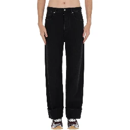 JEANS WITH FOLDED HEM