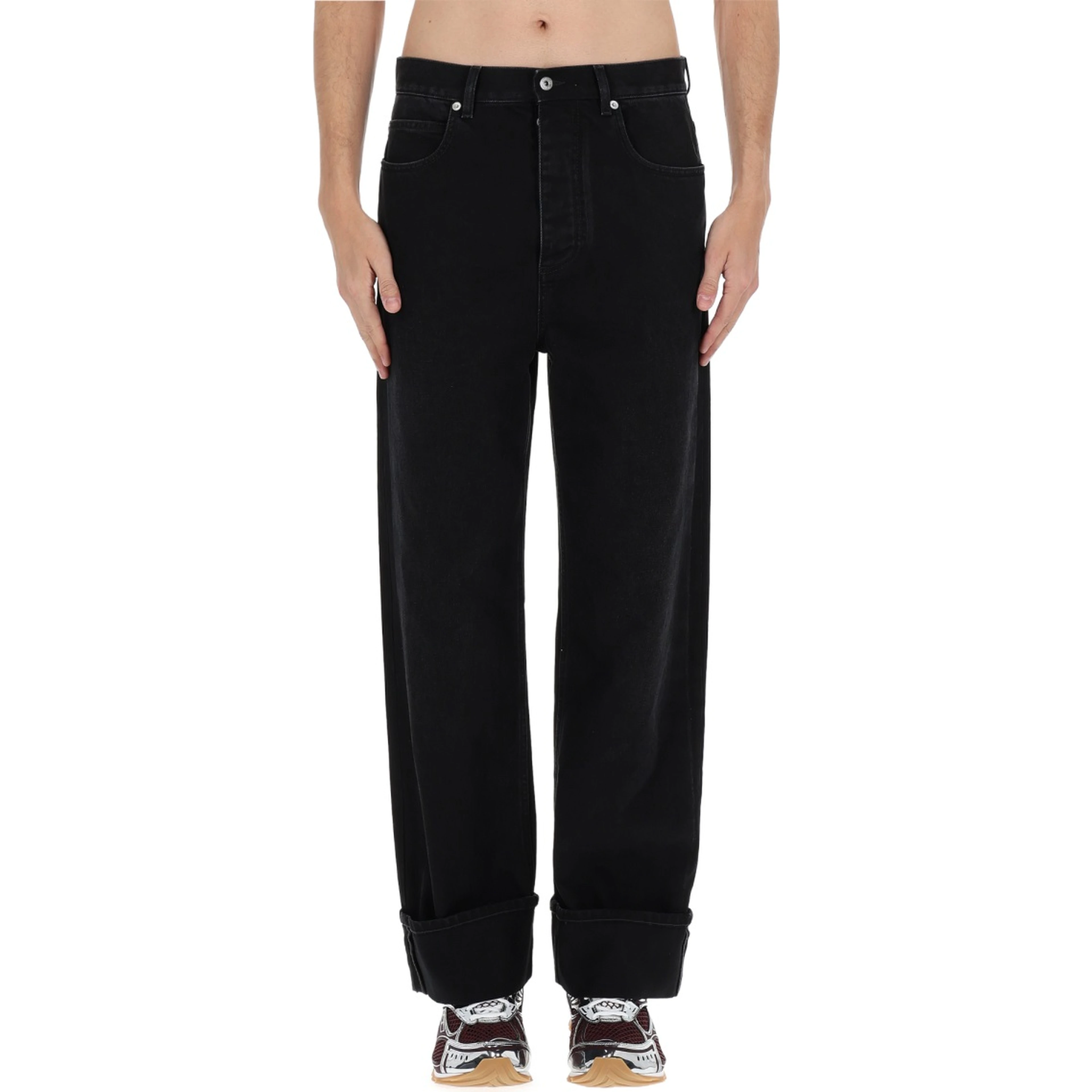 JEANS WITH FOLDED HEM
