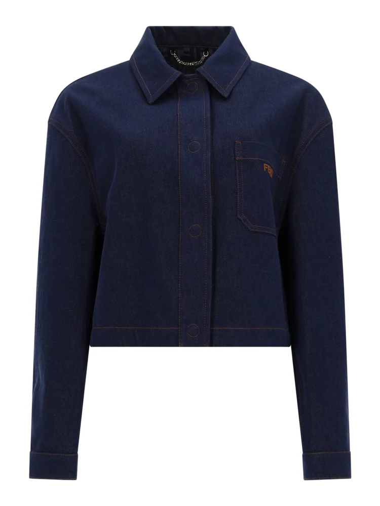 GIACCA IN DENIM CON LOGO RICAMATO
