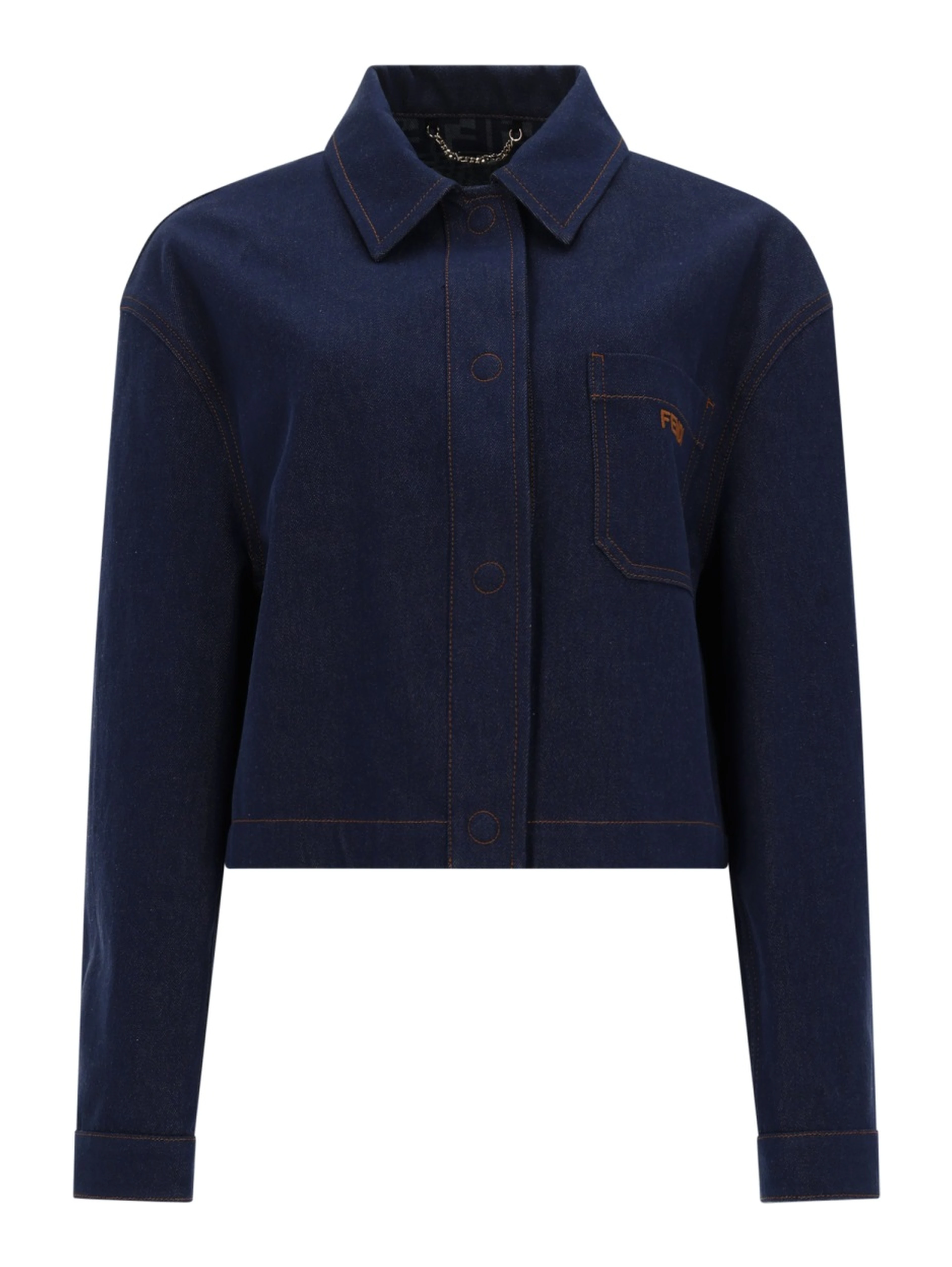 GIACCA IN DENIM CON LOGO RICAMATO