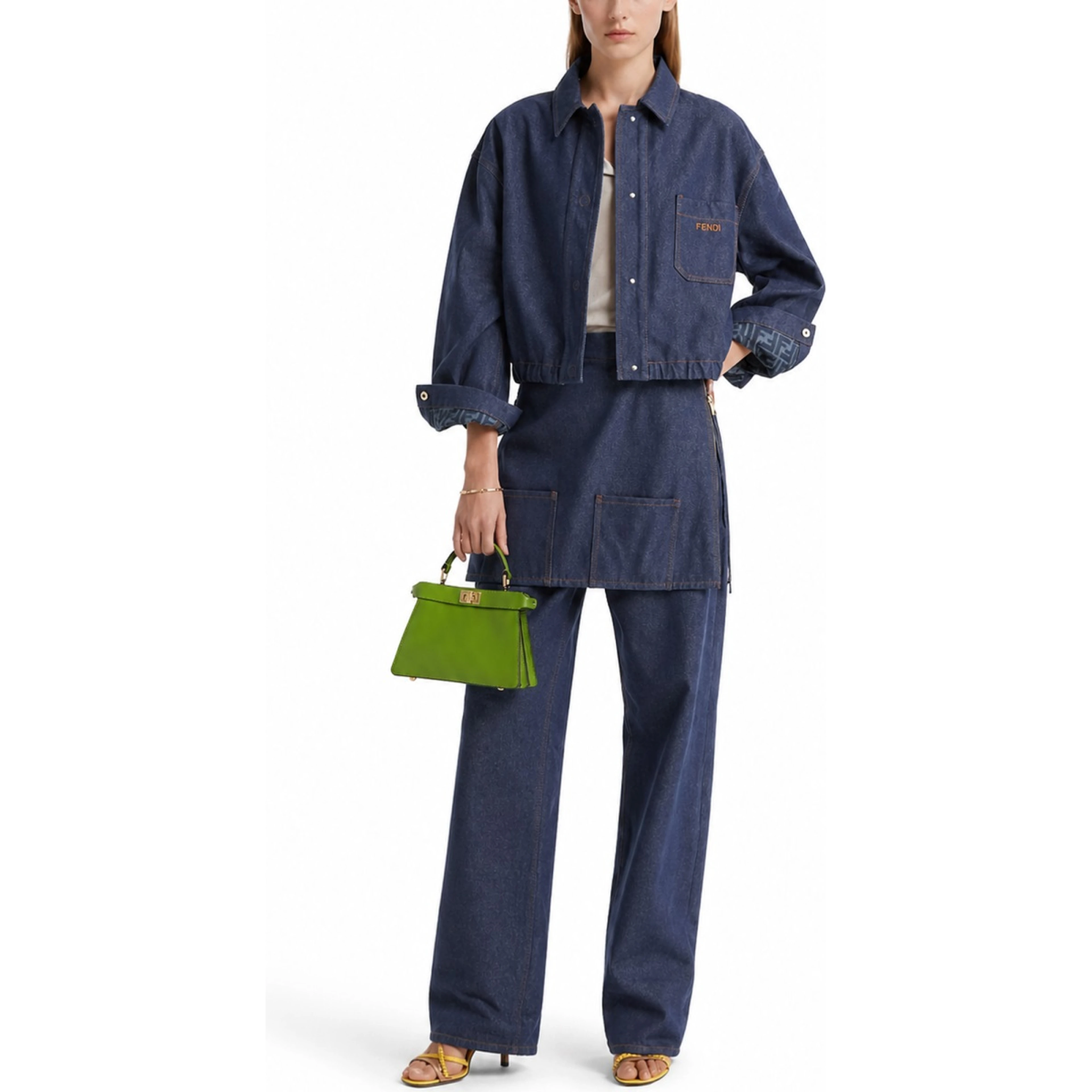 GIACCA IN DENIM CON LOGO RICAMATO