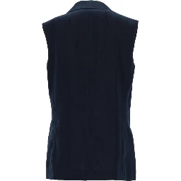 DOUBLE-BREASTED LINEN MAT VEST