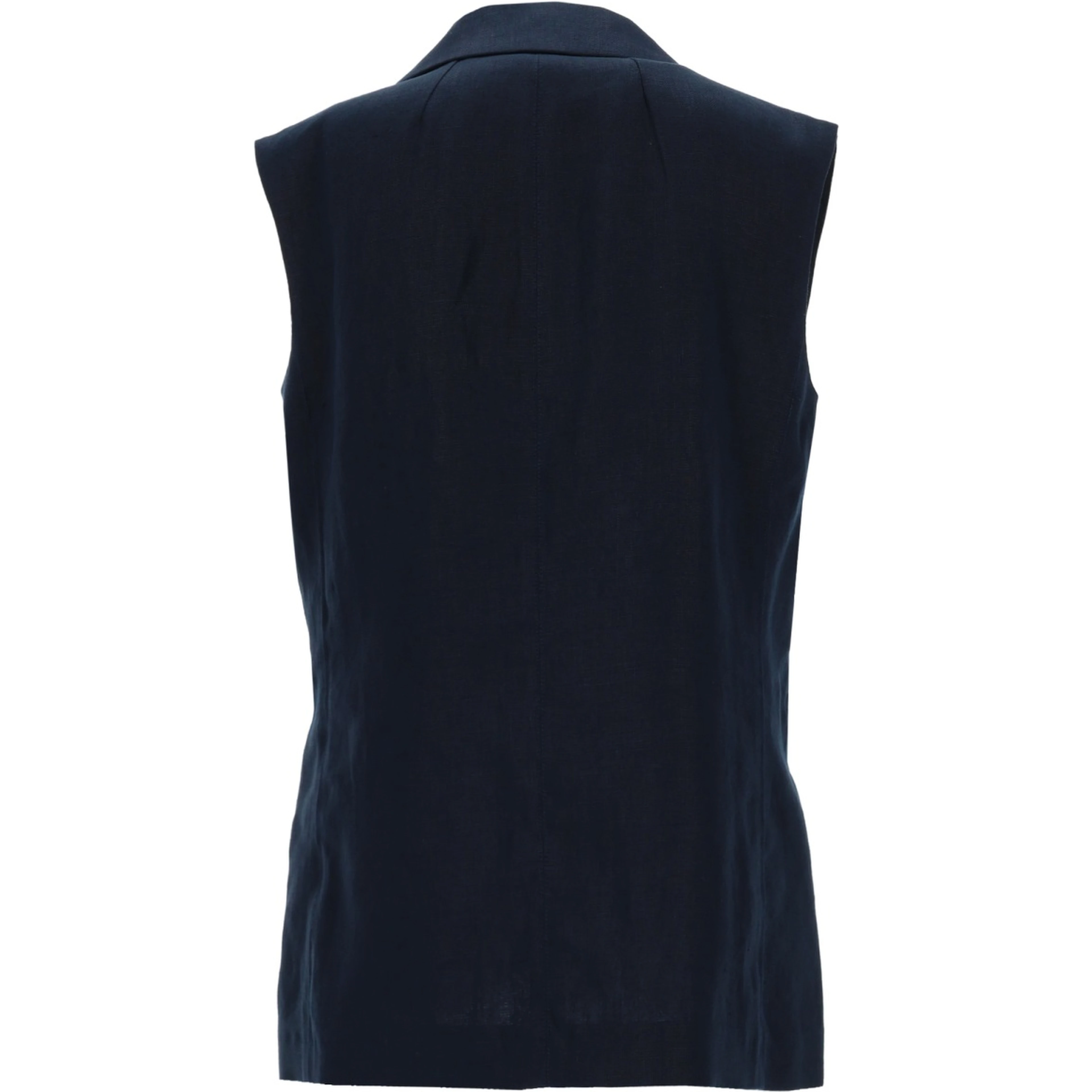 DOUBLE-BREASTED LINEN MAT VEST