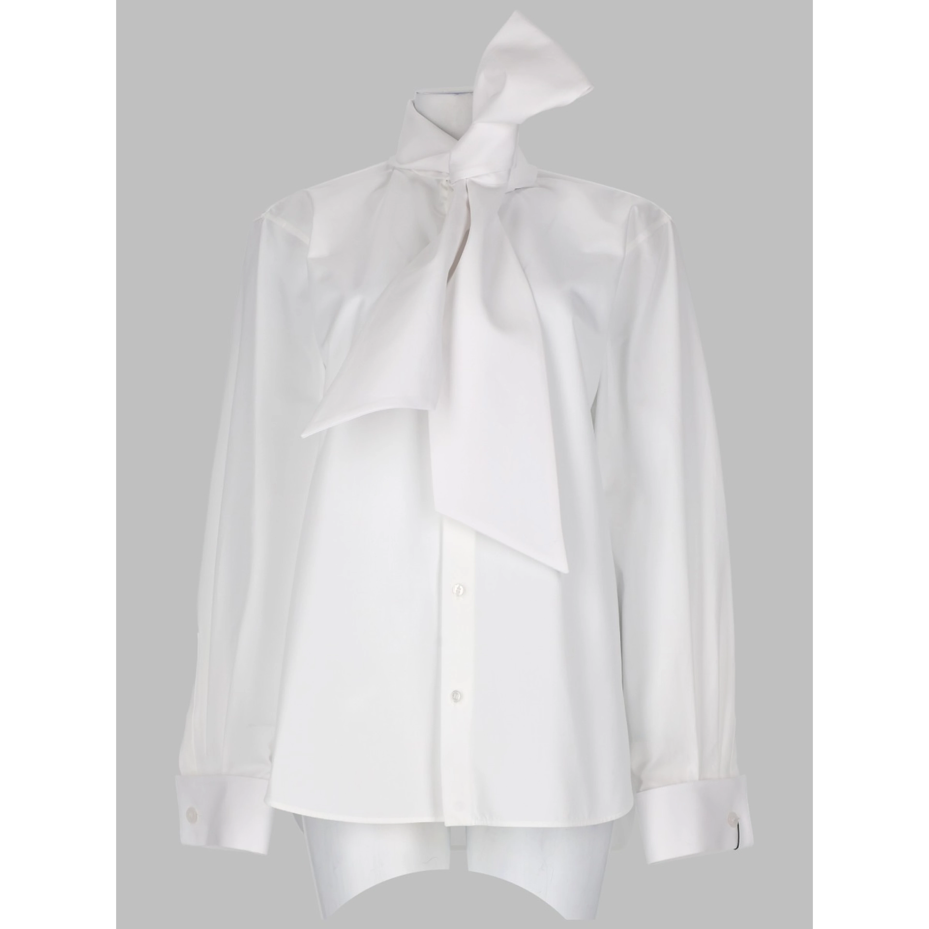 CAMICIA CON COLLO LAVALLIÈRE IN POPELINE