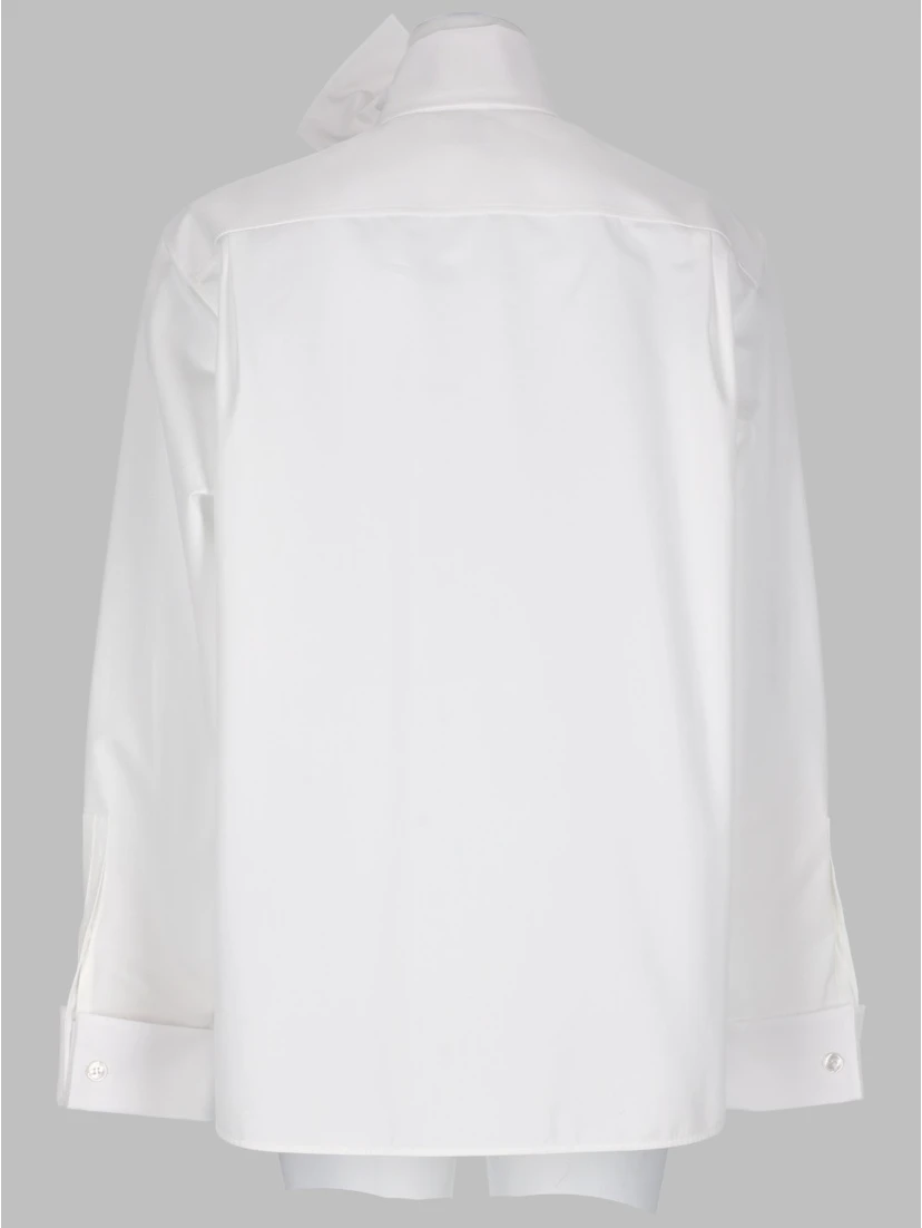 CAMICIA CON COLLO LAVALLIÈRE IN POPELINE