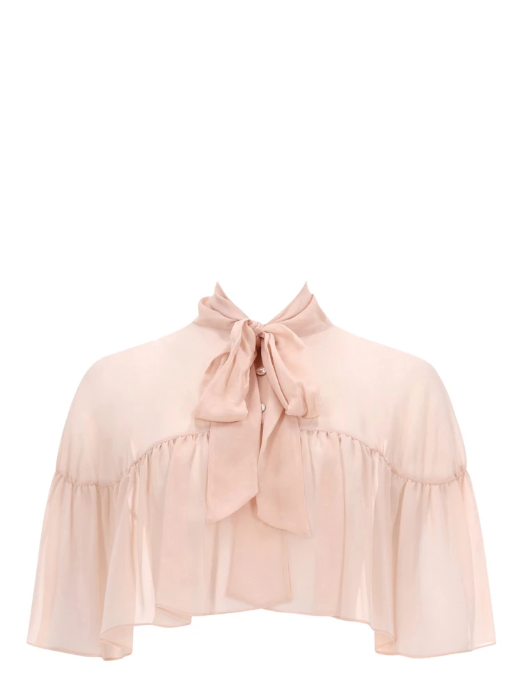 SILK CAPE WITH BOW