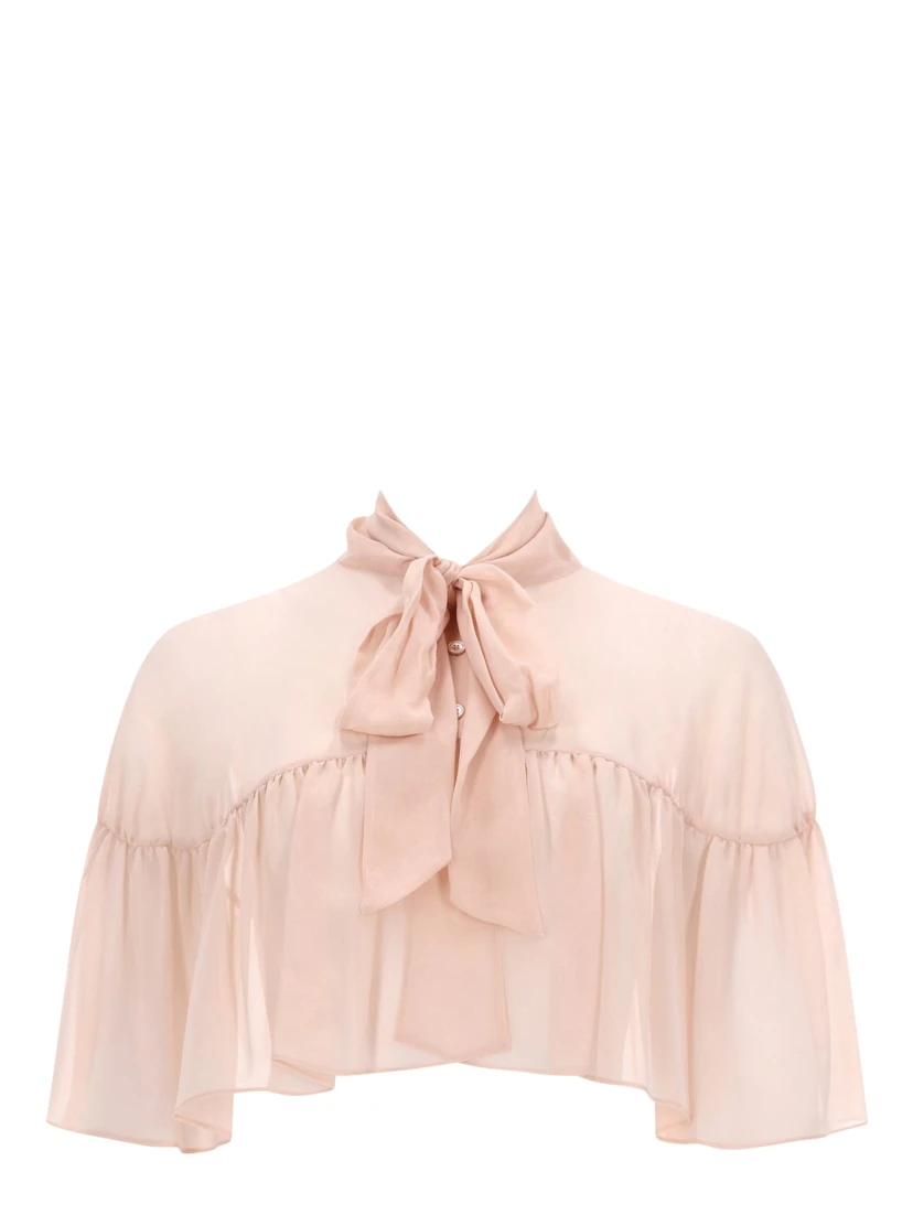 SILK CAPE WITH BOW