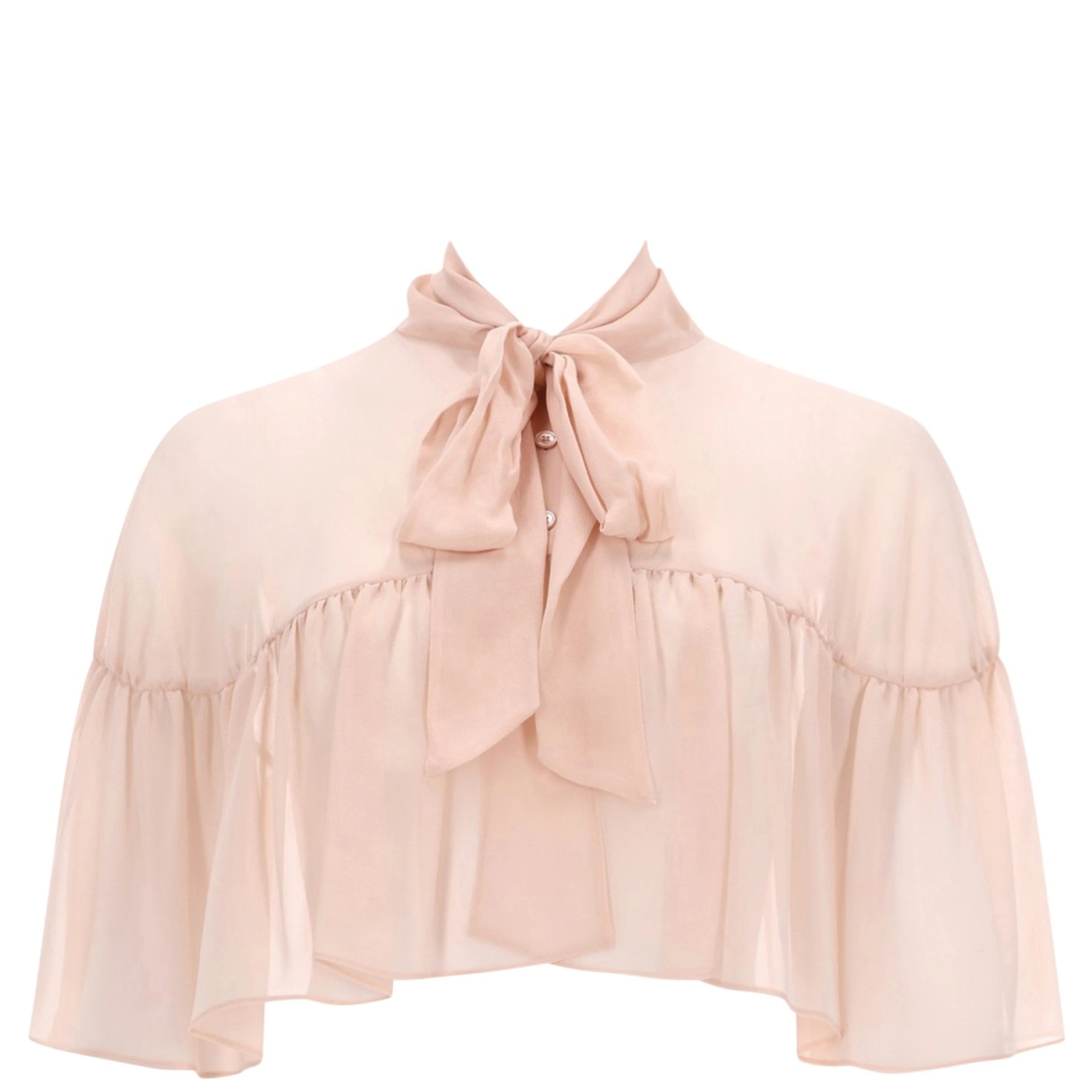 SILK CAPE WITH BOW