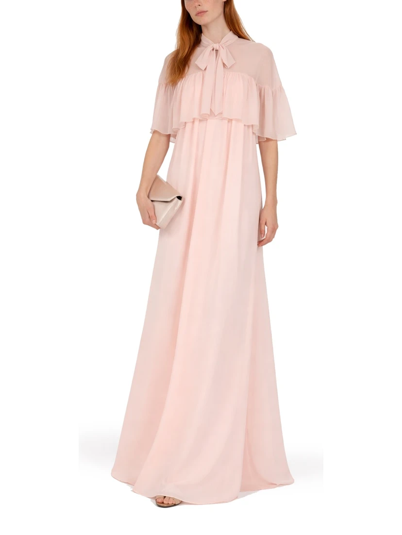 SILK CAPE WITH BOW