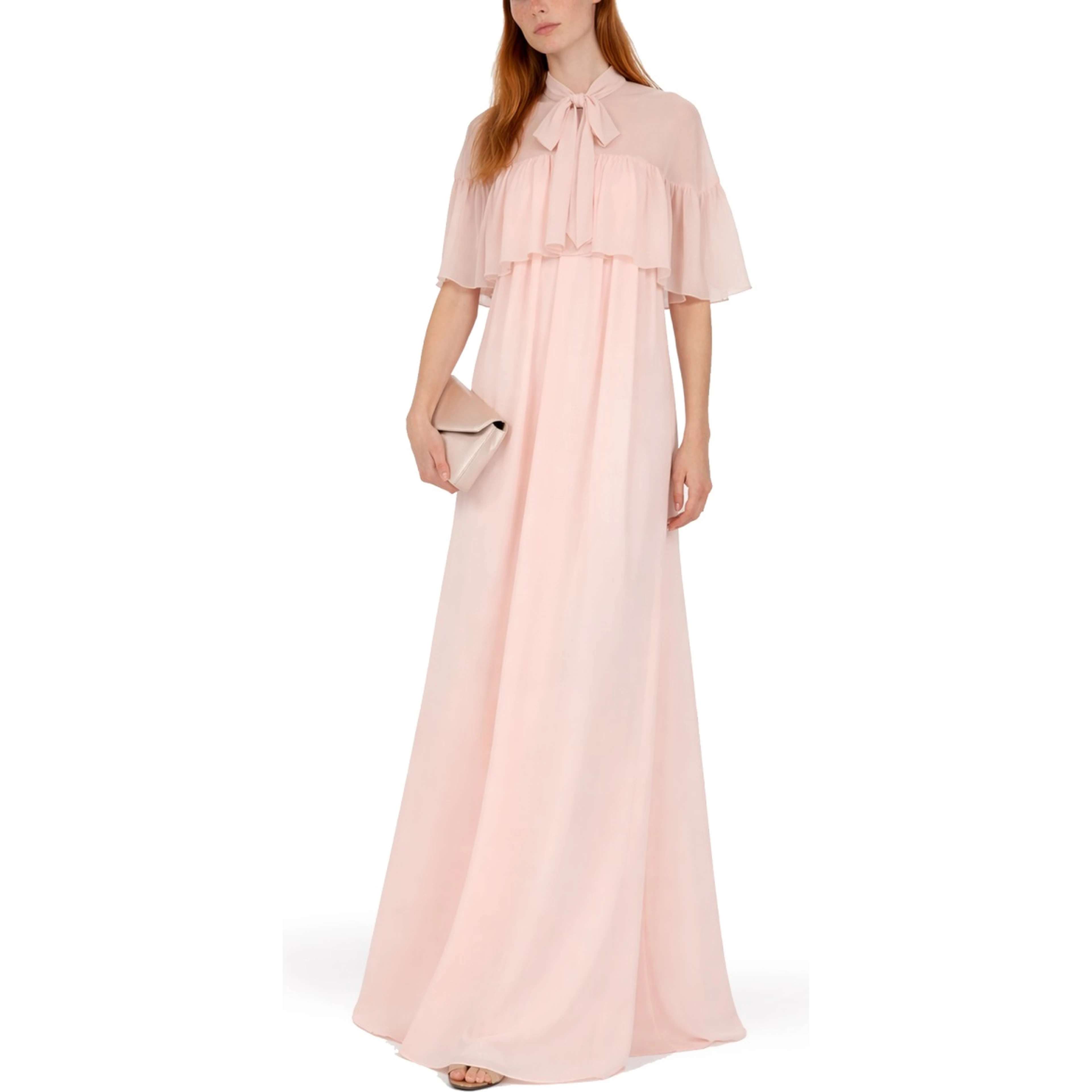 SILK CAPE WITH BOW
