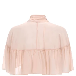 SILK CAPE WITH BOW