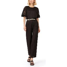 T-SHIRT CON MANICHE IN PIZZO