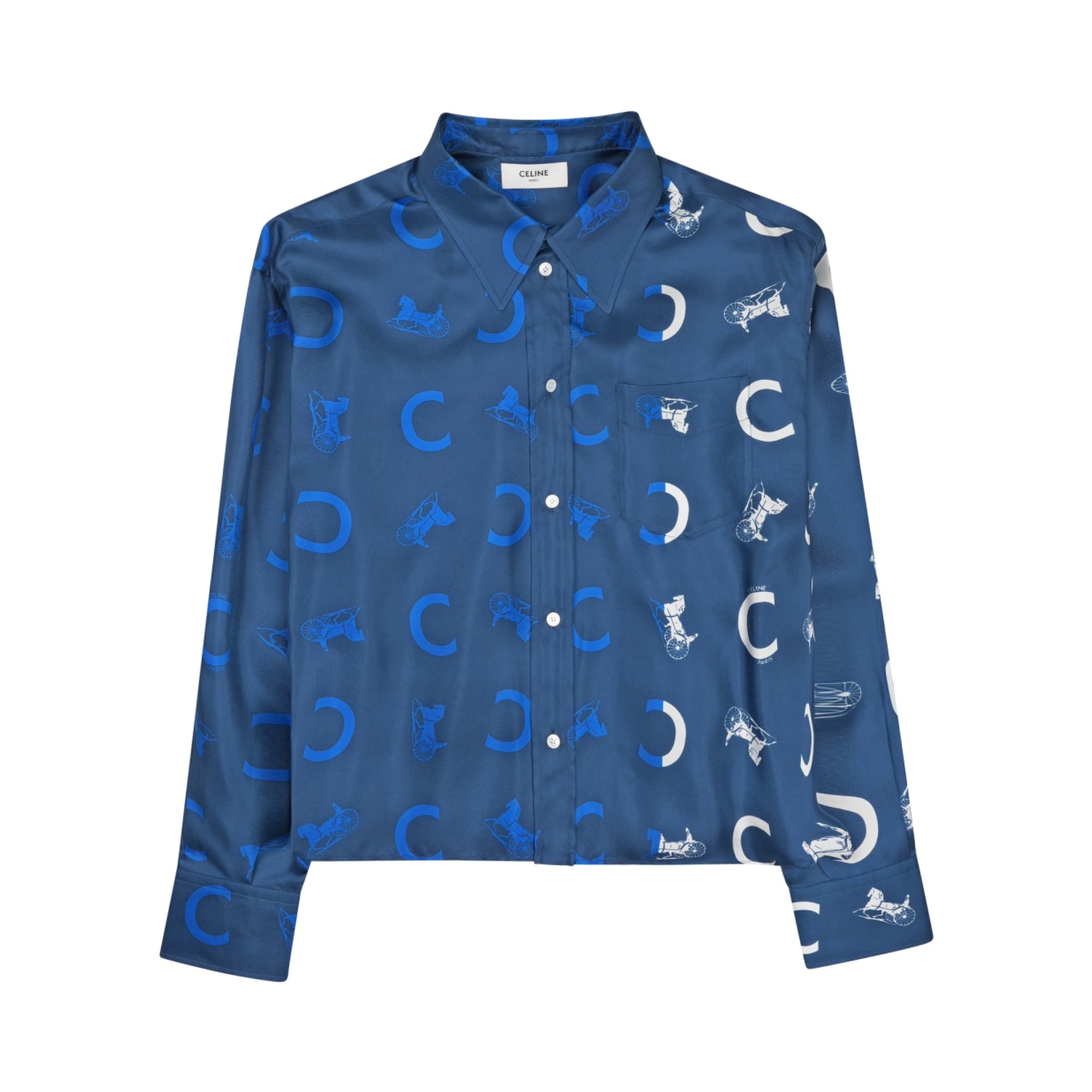CAMICIA CORTA IN TWILL DI SETA