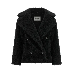 Black Alpaca Leather Coat