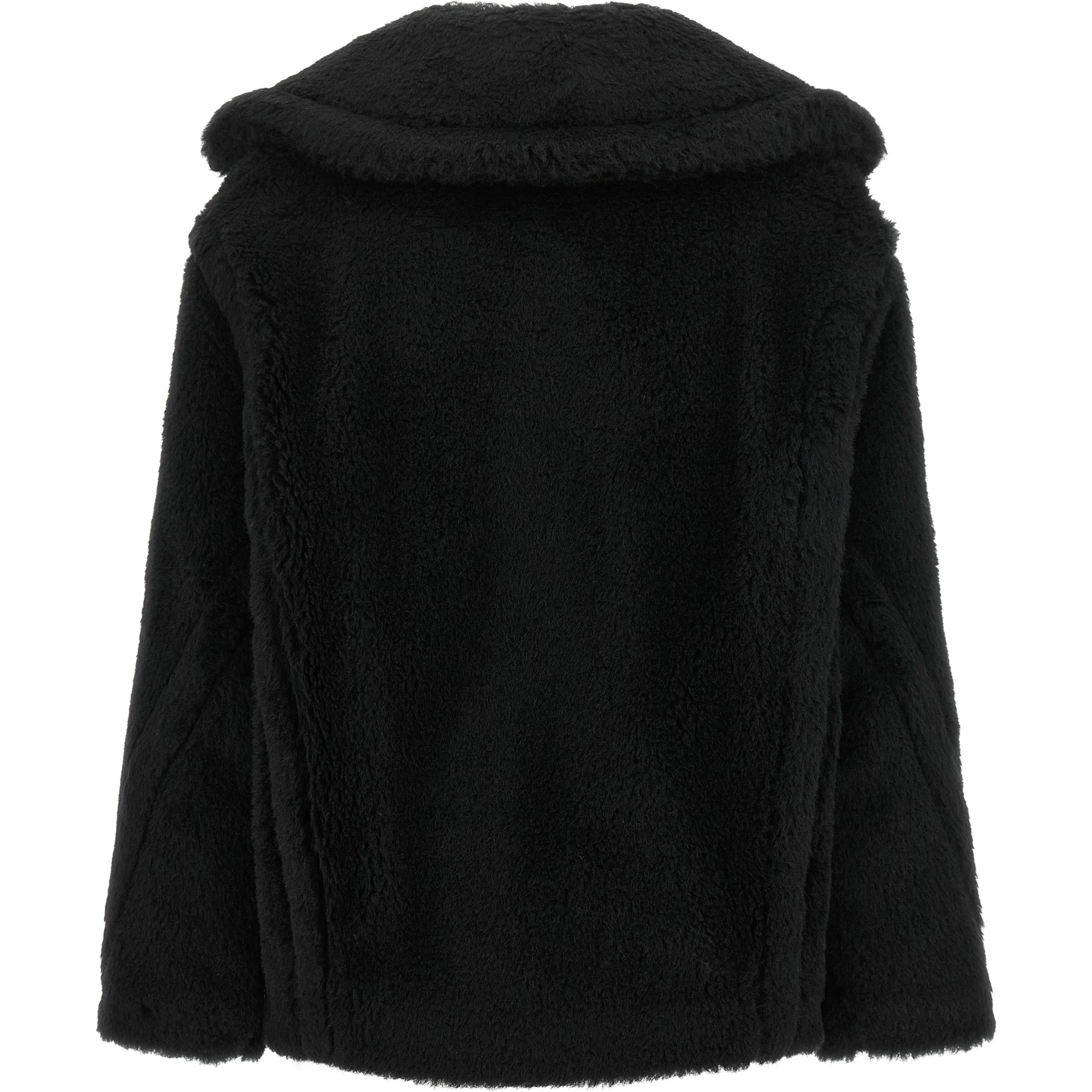 Black Alpaca Leather Coat