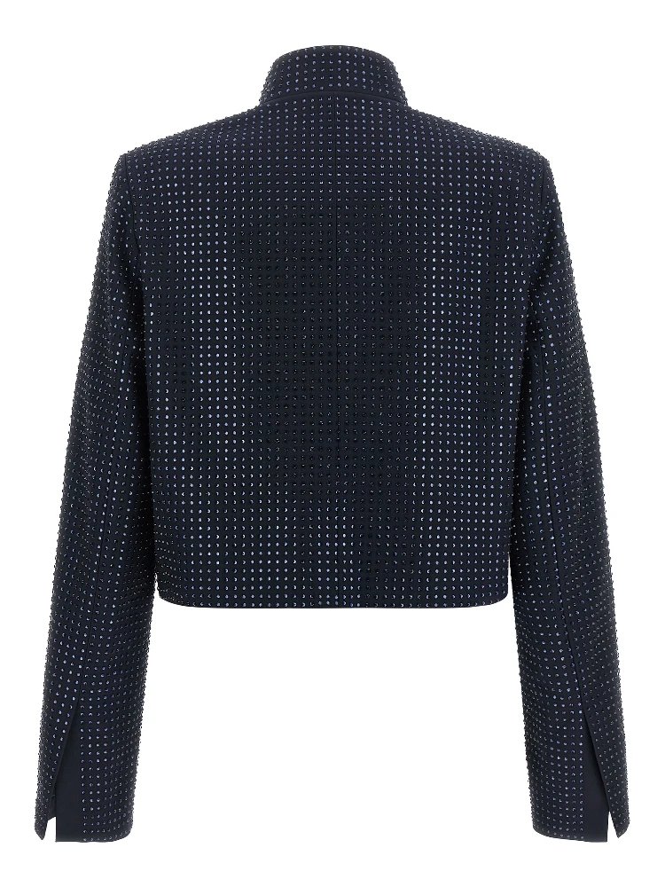 Blue Polyester Full-Length Jacket alternative