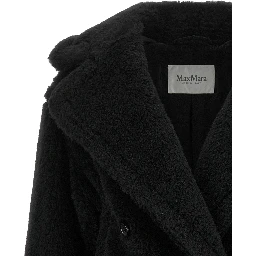 Black Alpaca Leather Coat