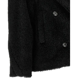 Black Alpaca Leather Coat