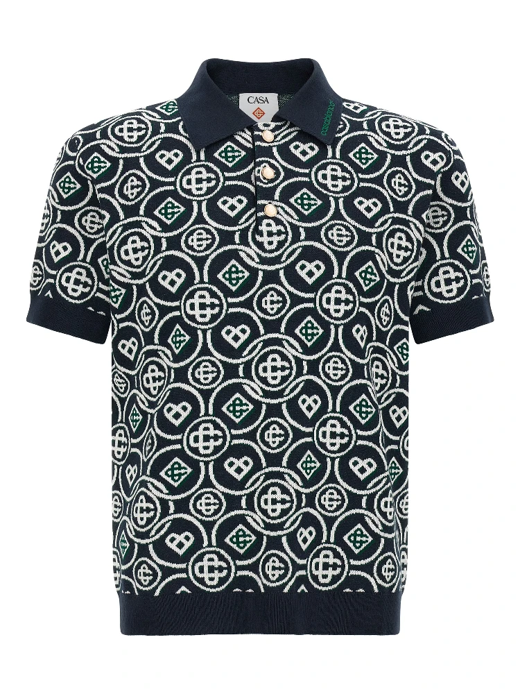 Blue Cotton Polo Shirt