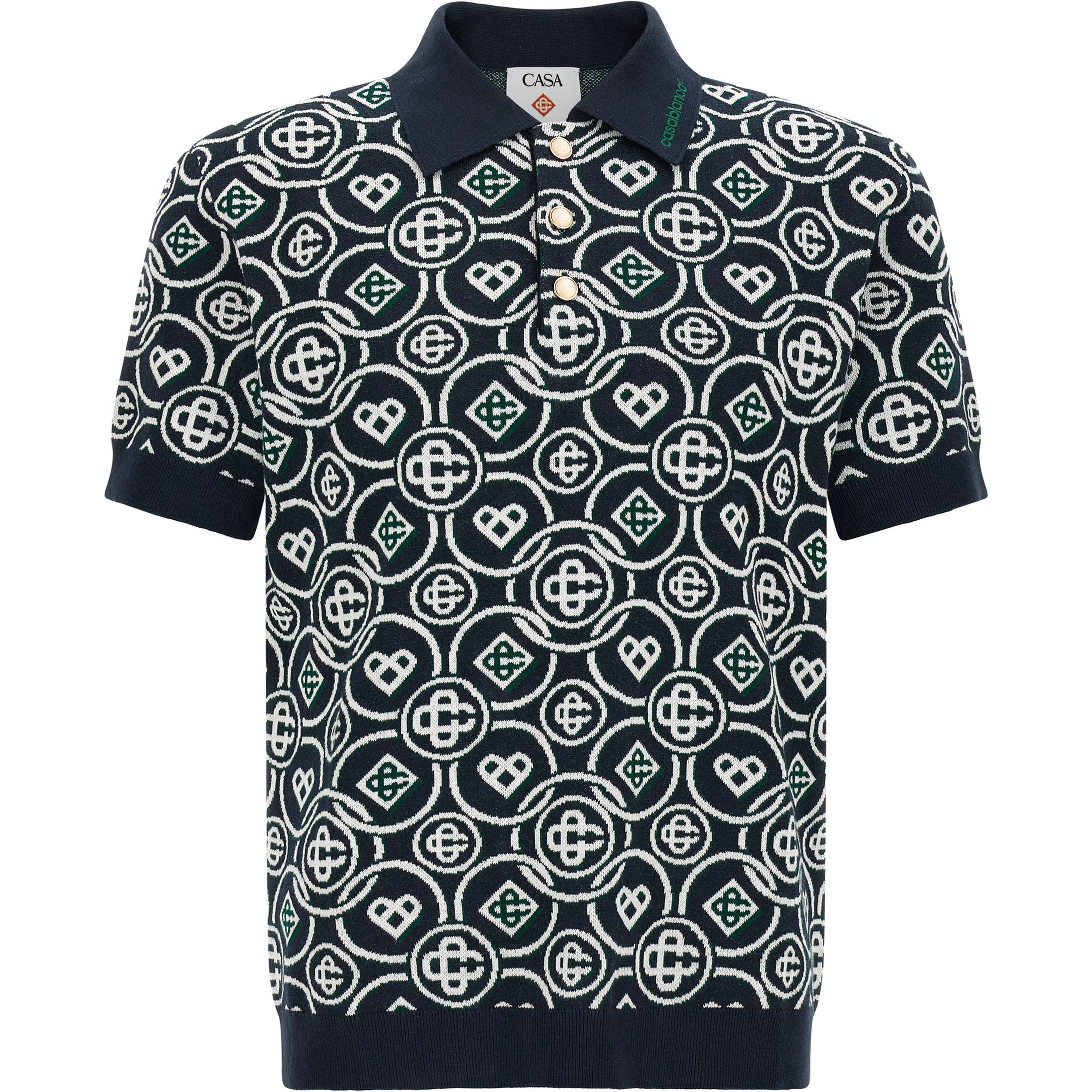Blue Cotton Polo Shirt