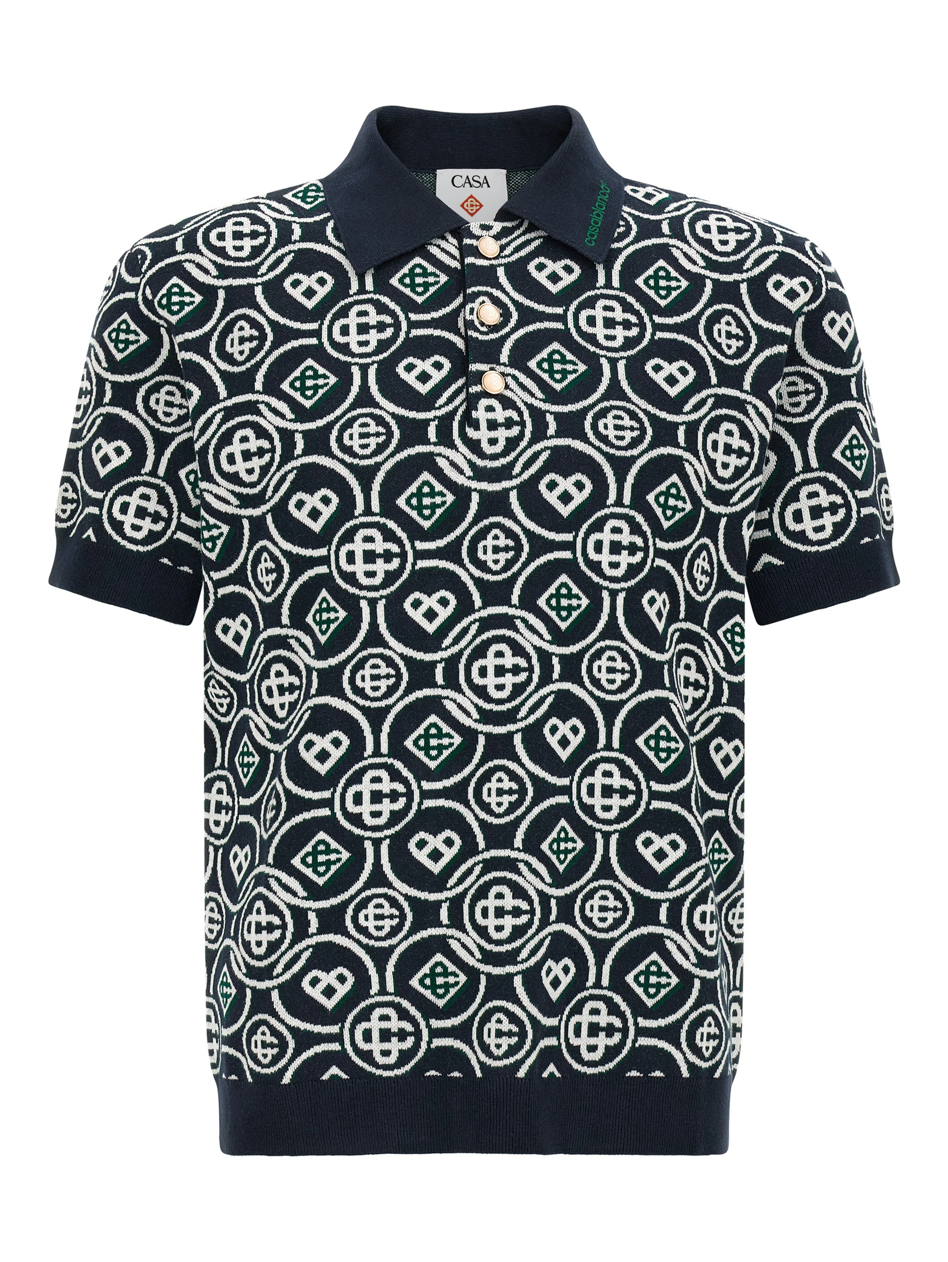 Blue Cotton Polo Shirt