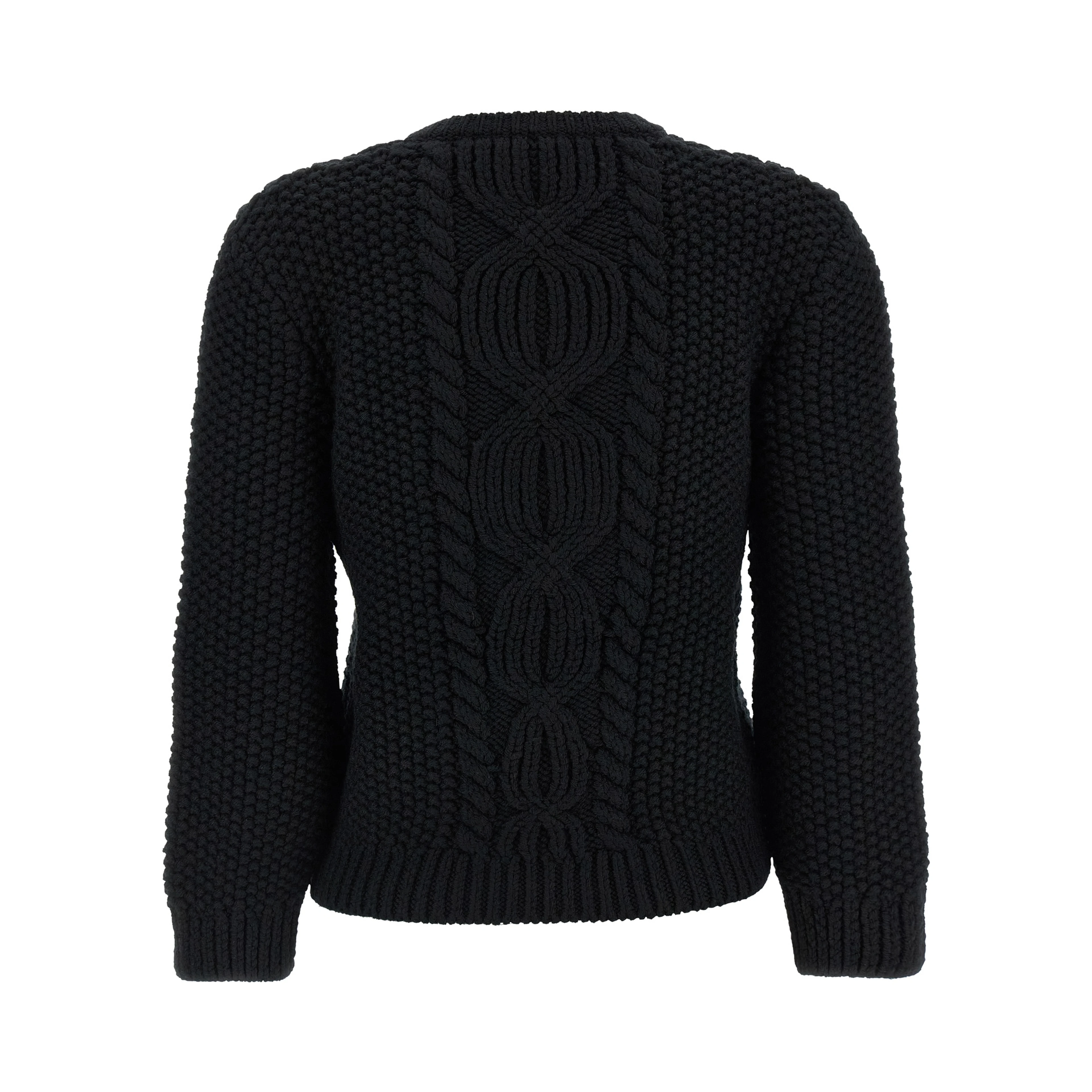 Black Wool Cardigan