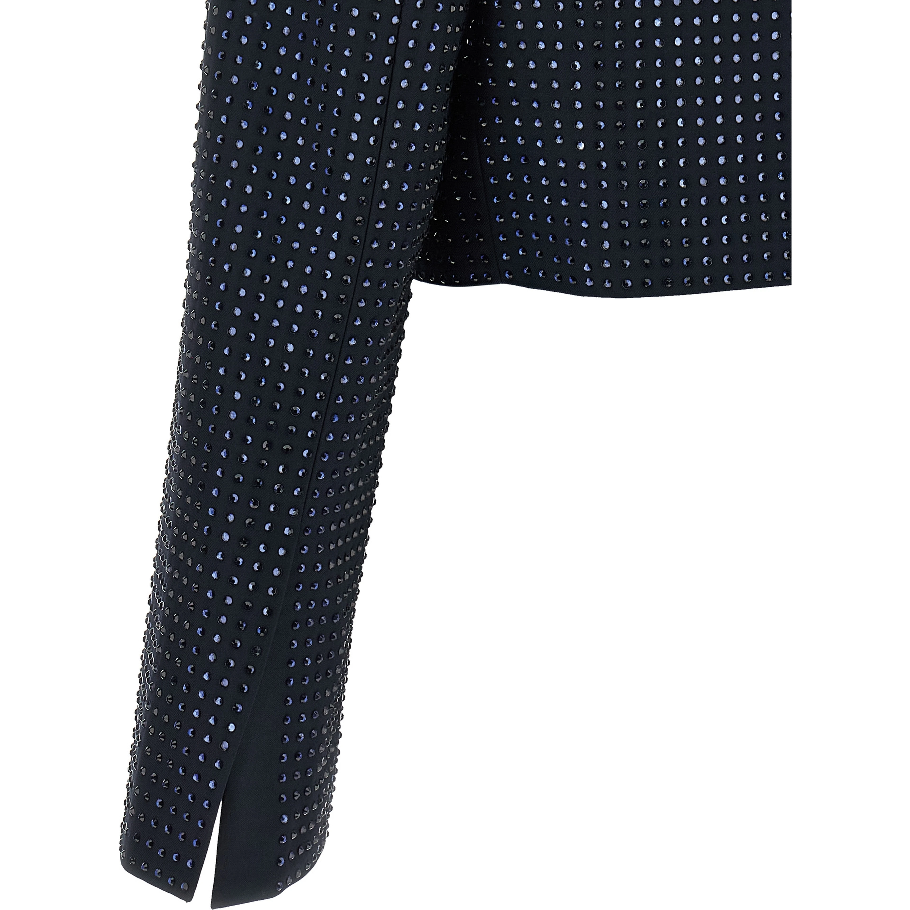 Blue Polyester Full-Length Jacket