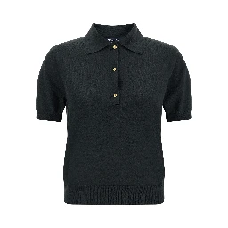 Black Cotton Polo Shirt