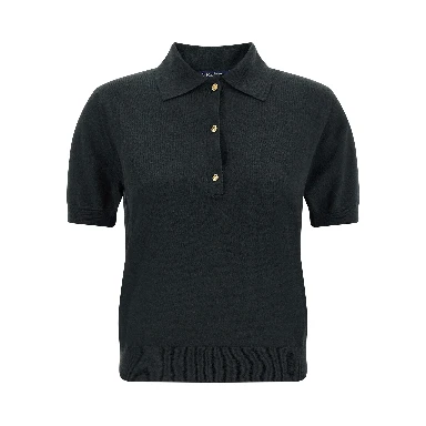 Black Cotton Polo Shirt