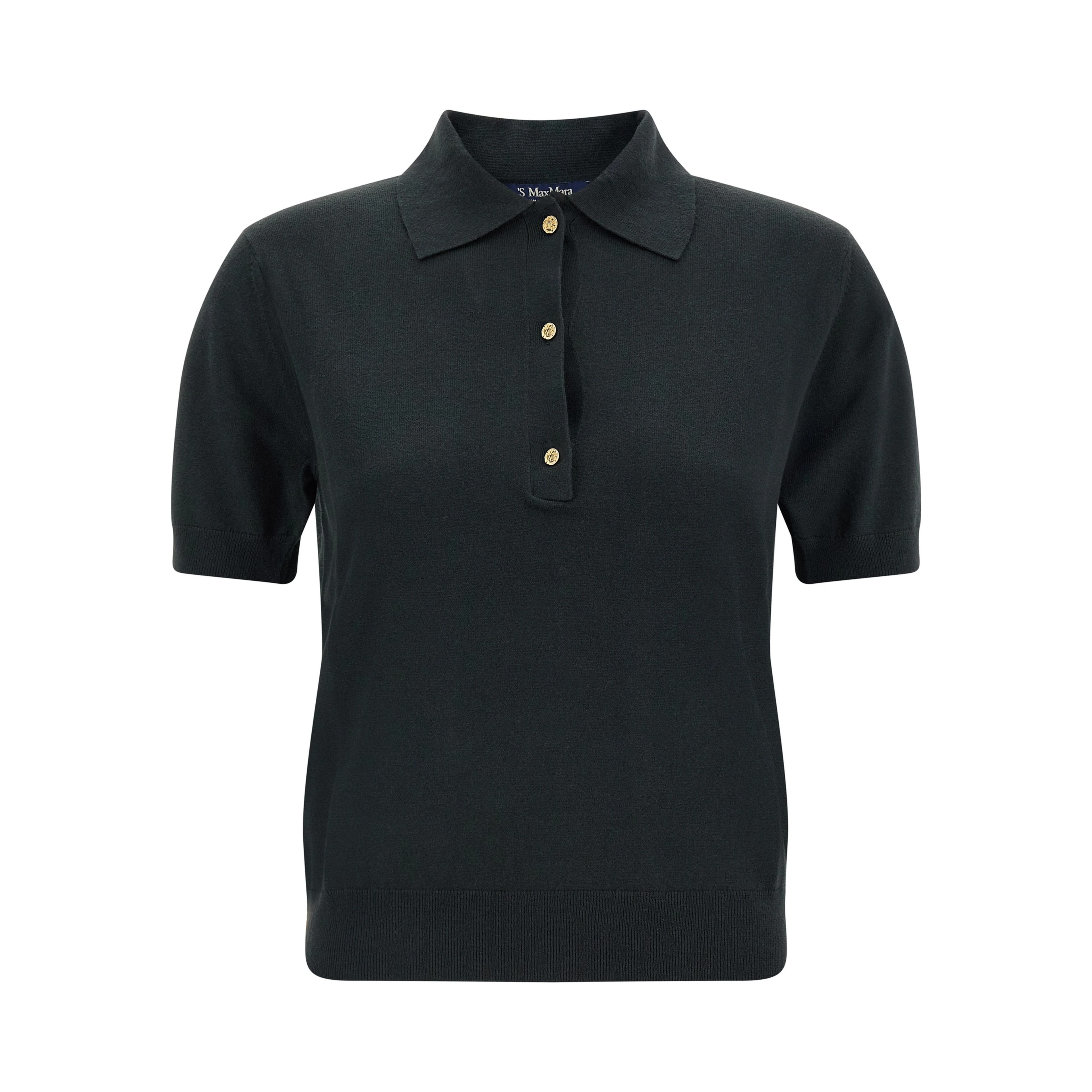 Black Cotton Polo Shirt