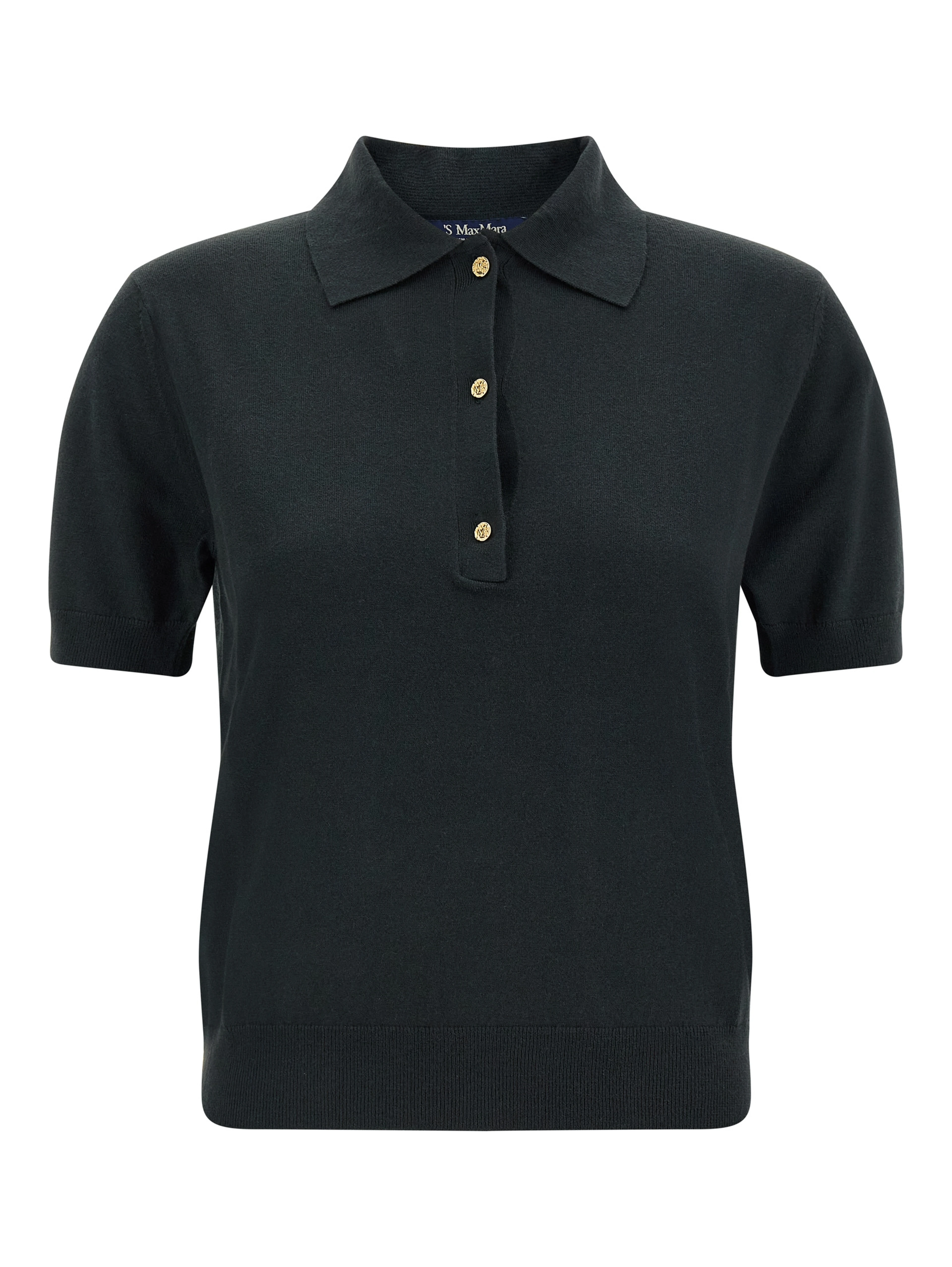 Black Cotton Polo Shirt