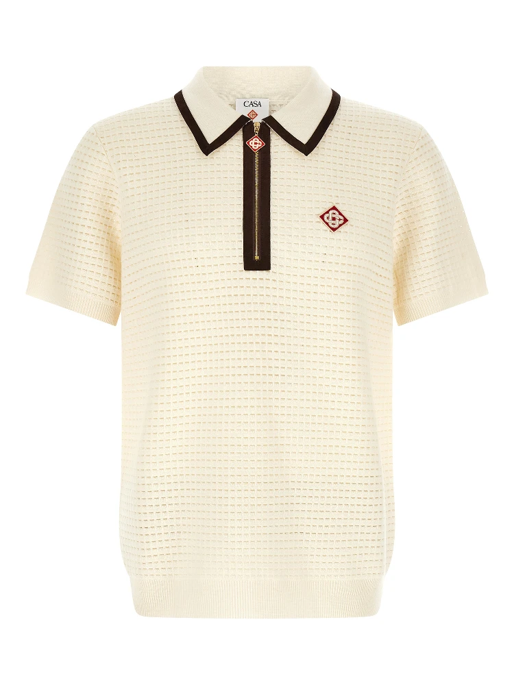 White Wool Polo Shirt