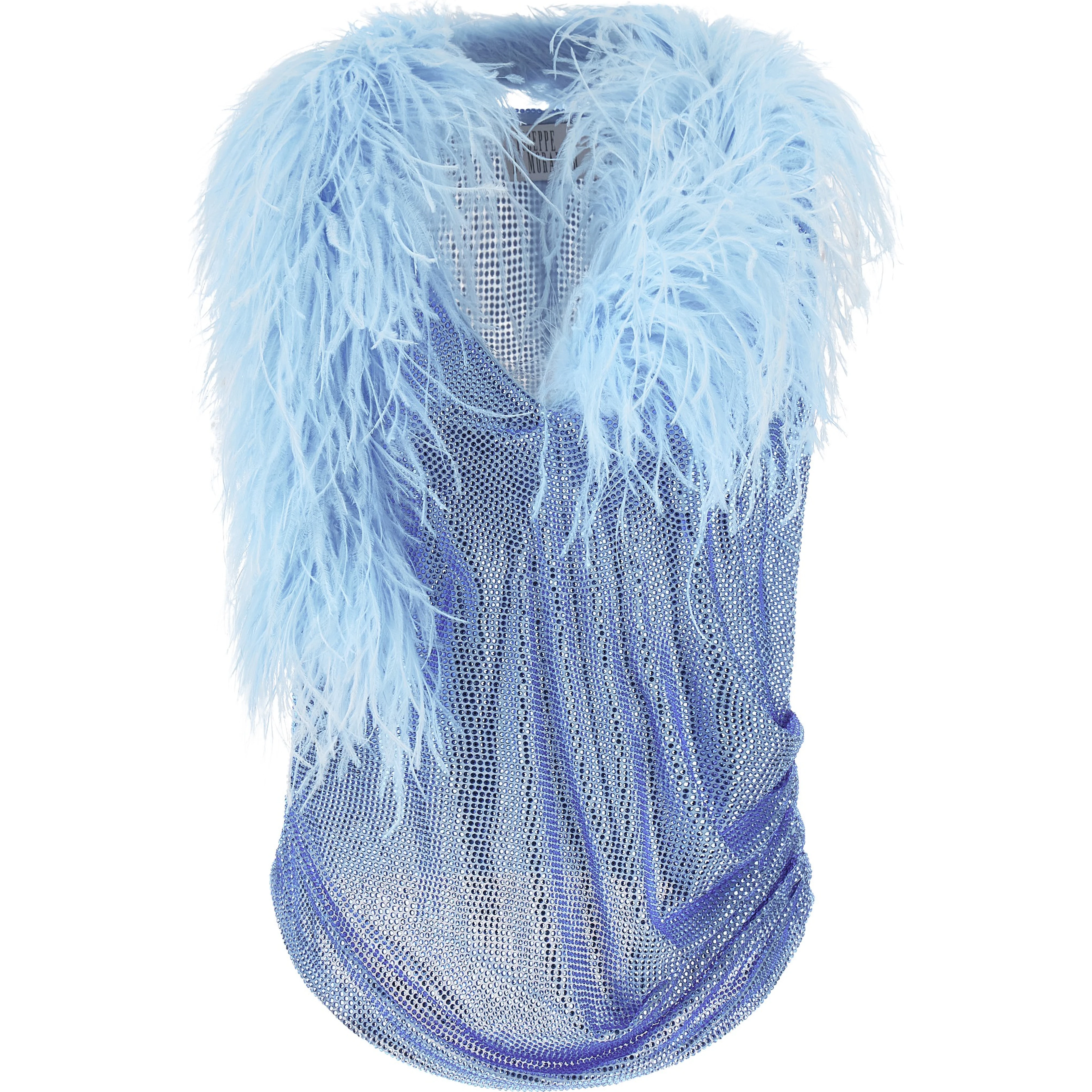 Blue Polyamide Tank Tops