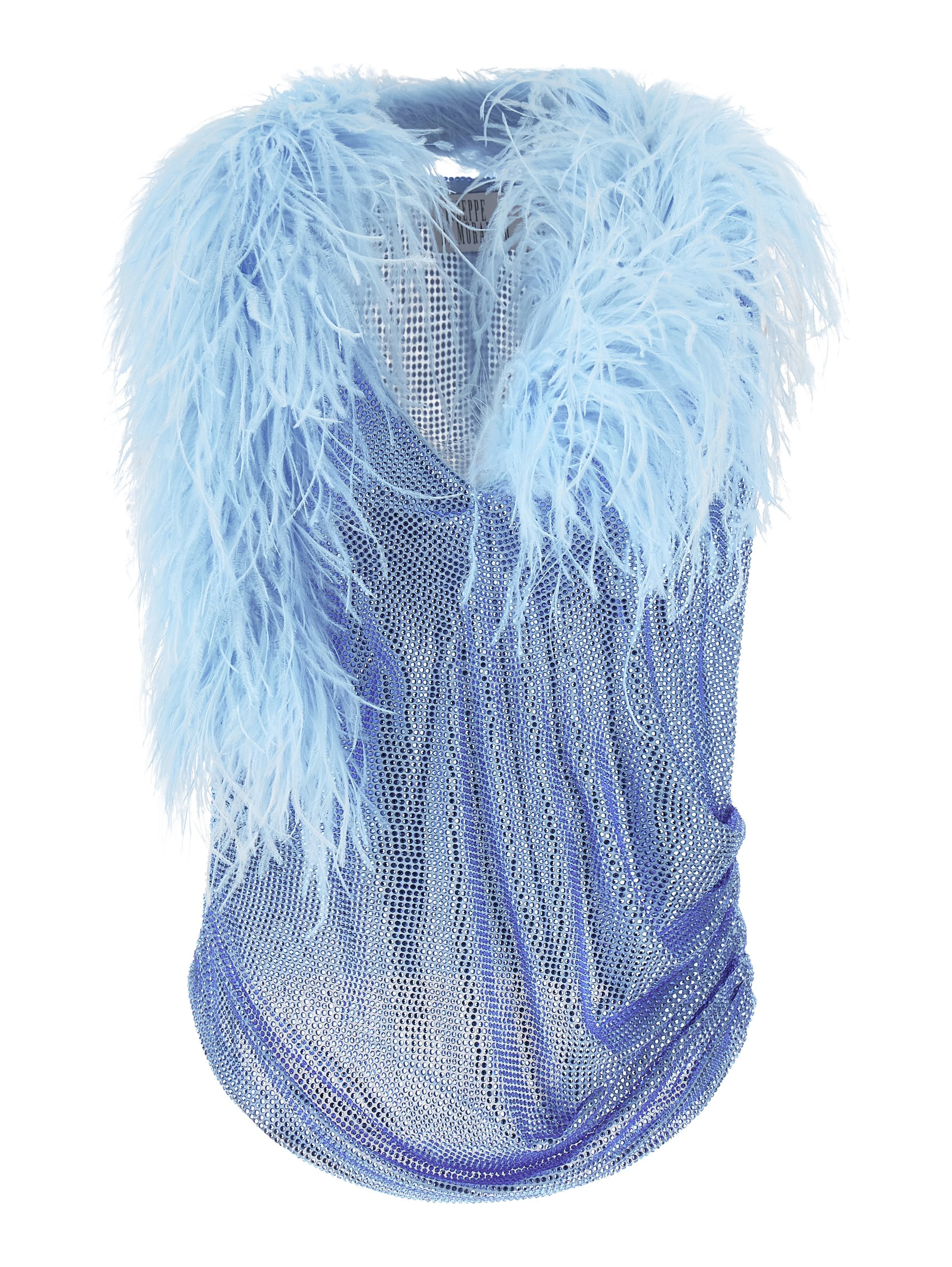 Blue Polyamide Tank Tops