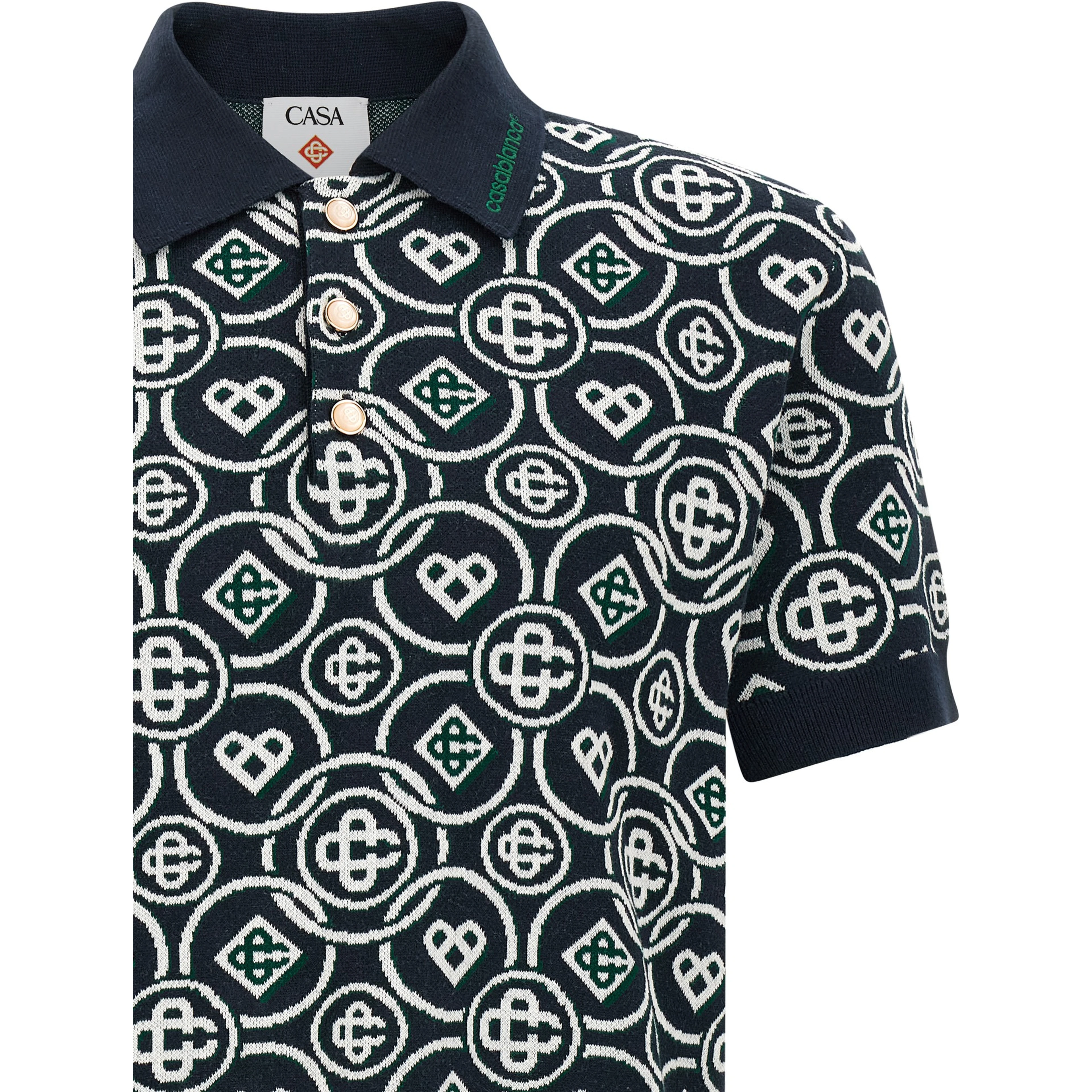 Blue Cotton Polo Shirt