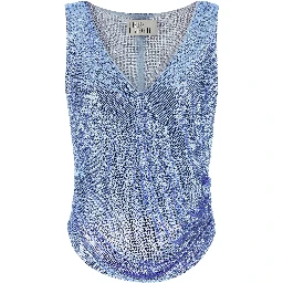 Blue Polyamide Tank Tops