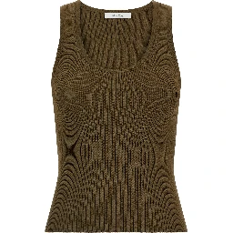 Bicolor Viscose Sleeveles T-Shirt
