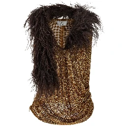 Gold Polyamide Tank Tops