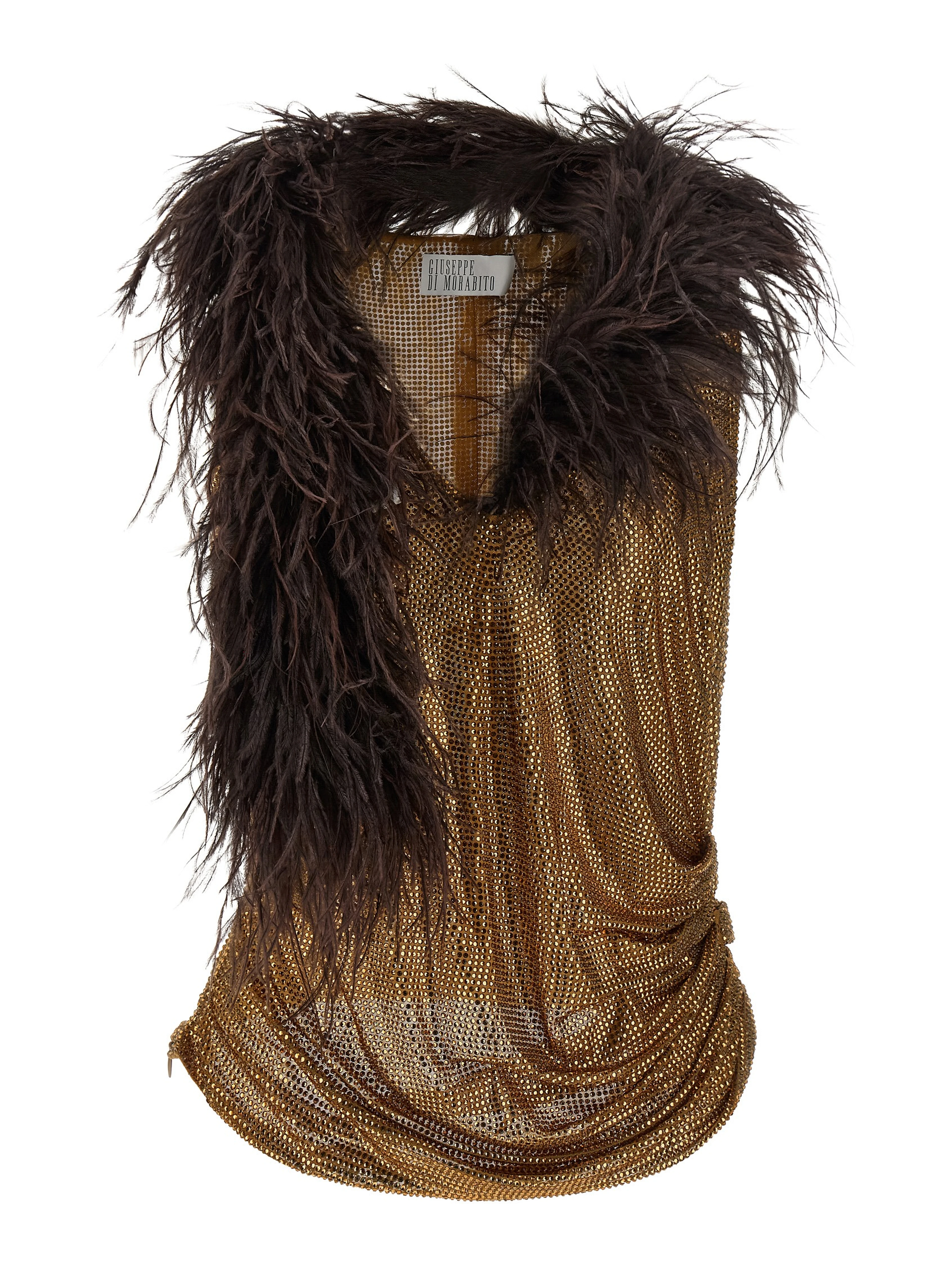 Gold Polyamide Tank Tops